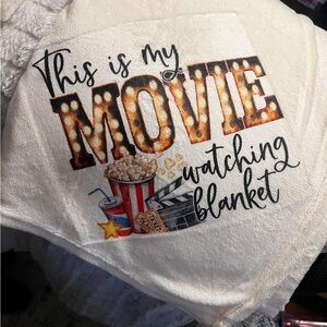 Movie Watching Blanket with Popcorn Design